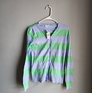 Gap new with tags blue and green striped cardigan